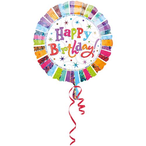 Amscan ballon en aluminium Happy Birthday multicolor 15 cm