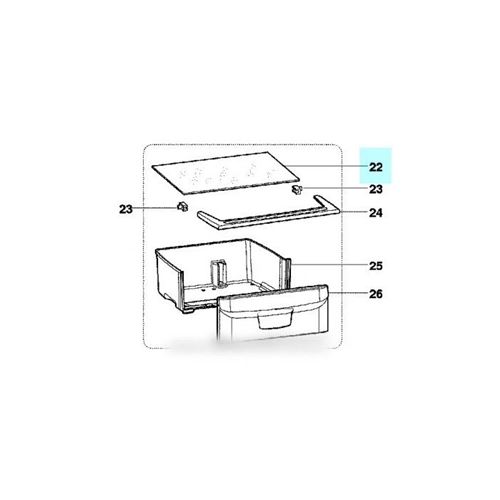Couvercle Réfrigérateur Indesit Couvre Bac A Legumes 499X392X4 Angle 45° pour Réfrigérateur Indesit
