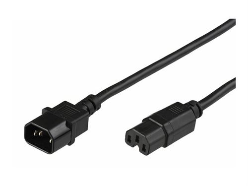 MicroConnect - Câble d'alimentation - IEC 60320 C15 pour IEC 60320 C14 - 2 m - noir