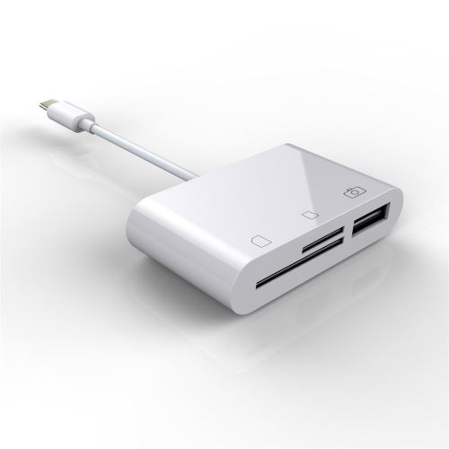 3 En1 Type C USB 2.0 / Sd / Tf Lecteur de Carte Mémoire Otg Hub Adaptateur  pour Macbook-Pro WEN090
