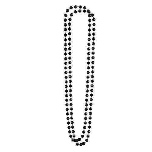 2 colliers perles noir adulte - 64282
