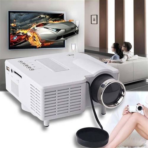 Cinéma UC28 Mini + Multimédia Projecteur Digital LED HD VGA HDMI Blanc EU AH