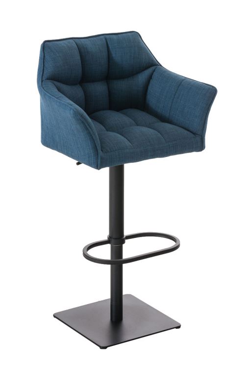 Tabouret de bar Damaso en Tissu , Bleu/Noir