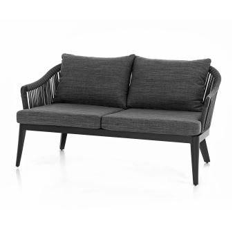 Banquette 2 Places Alu Anthracite Corde Olefin Uzes Mobilier De Jardin Achat Prix Fnac