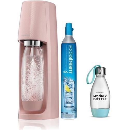 Sodastream Pack Machine A Soda Spirit Rose Pastel + Ma Petite Bouteille Style 0.5l