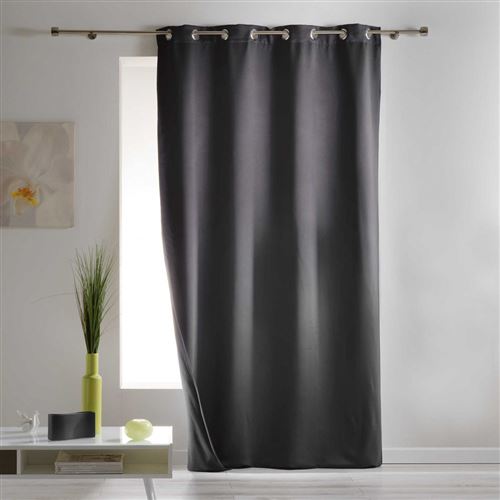 Rideau occultant isolant Covery anthracite 140x260 cm