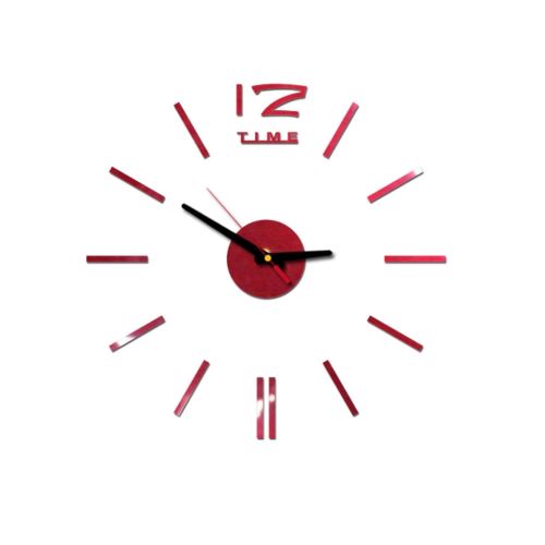 Nombres 3D Diy Romain Mur Acrylique Miroir Autocollant Horloge Décoration Intérieure Stickers Mural Rouge PL631