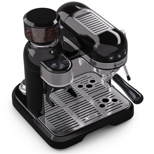 Machine à Café et Machine à Expresso - Klarstein Mousseur de Lait 20 Bar 14 L 1550 W Moulin Intégré Noir