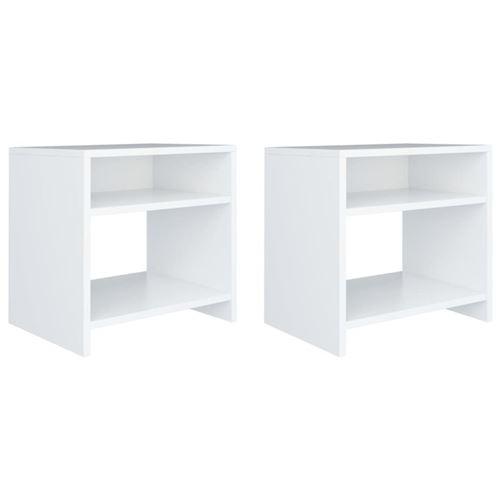 vidaXL 2 pcs Tables de chevet Blanc 40 x 30 x 40 cm Aggloméré