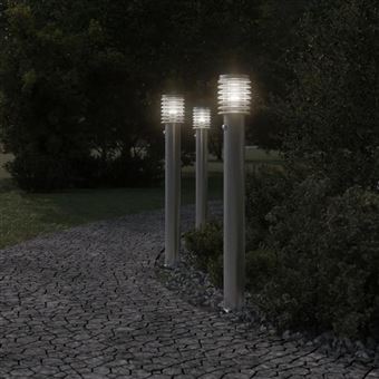 vidaXL Lampadaire de Jardin E27 220 cm Aluminium 3 Lanternes Bronze Terrasse
