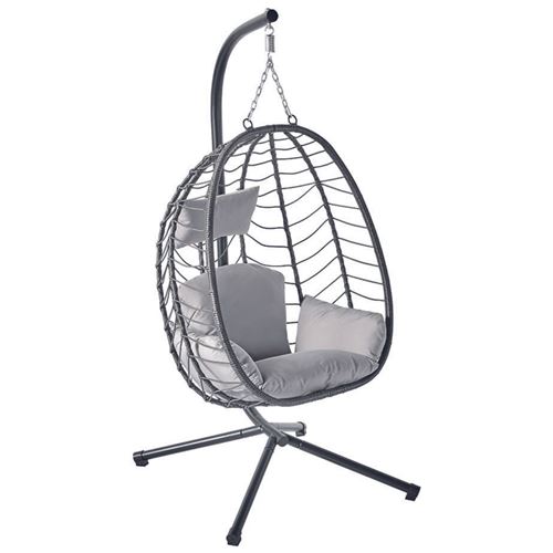 Concept Usine Gris Fauteuil Suspendu En Résine Effet Rotin Lima - Image 3
