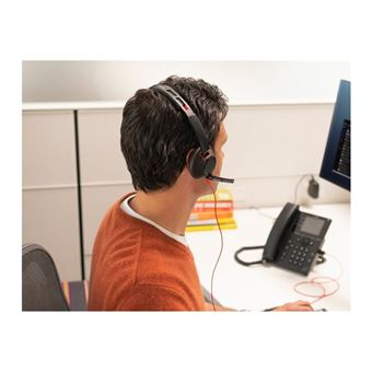 Poly Blackwire 5220 - Blackwire 5200 series - micro-casque - sur-oreille - filaire - USB-C, jack 3,5mm - noir - Certifié pour Skype for Business, certifié Cisco Jabber, Certifié Avaya, Certifié pour Microsoft Teams, certifié Zoom, certifié UC, Works