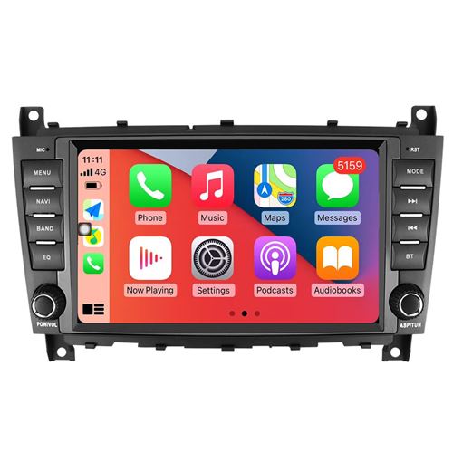 Autoradio CarPlay RoverOne Android Auto 2Go RAM 32Go ROM GPS Bluetooth pour Mercedes Benz C Class W203 2004-2007 CLC CLK W209