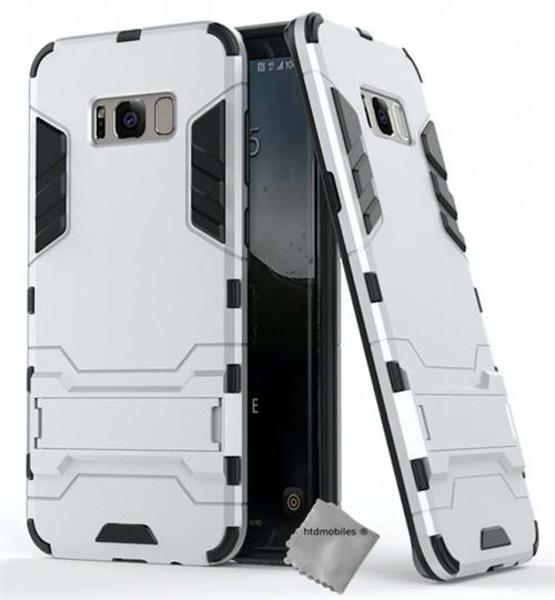 Housse etui coque rigide anti choc pour Samsung G950F Galaxy S8 + verre trempe - ARGENT - htdmobiles