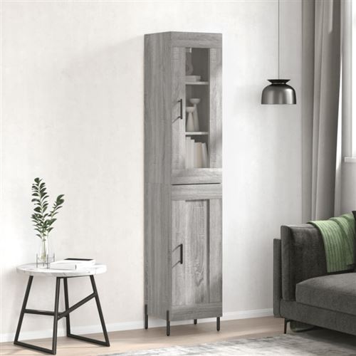 Non Communiqué Gris Buffet Haut Sonoma 34,5X34x180 Cm Bois D Ingénierie