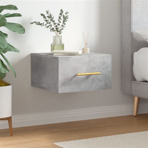 Vidaxl Gris Table De Chevet Murale Béton - Image 3