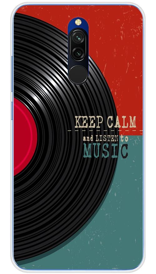 Coque en silicone imprimée compatible Xiaomi Redmi 8 Keep calm