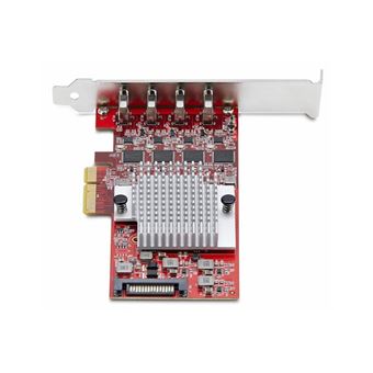 StarTech.com 4-Port USB Type-C PCIe Card, USB-C 10Gb, 4x Controllers, TAA - Adaptateur USB - PCIe 3.0 x4 - USB-C 3.2 Gen 2 x 4 - Conformité TAA - 1