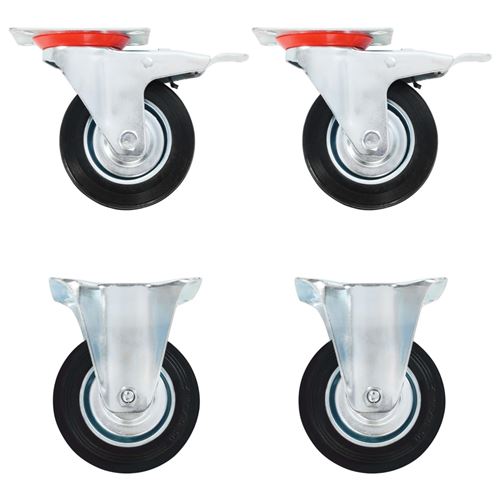 vidaXL - Jeu de 4 roulettes - Diamètre 100 mm - Noir - Image 2