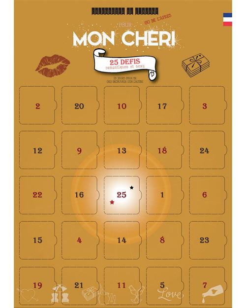 Calendrier de l'avant ou de l'après mon chéri 25 défis en couple -  Calendrier planning et éphéméride - Achat & prix