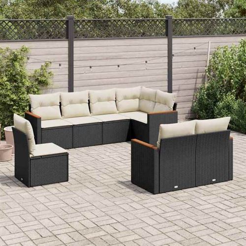 VIDAXL - Salon de Jardin - 8 pièces - Noir - Image 2
