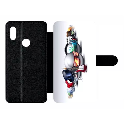 Etui My-Kase pour Y6S 2019 - rocking smileys - Simili-cuir Noir