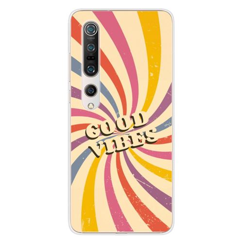 Coque en silicone imprimée compatible Xiaomi Mi 10 Mi 10 Pro Good vibes