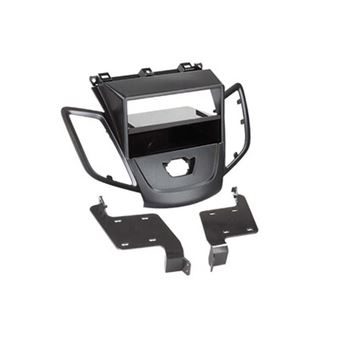 1 DIN Car Radio Adapter For Ford Fiesta & Fusion 2002-2005 | Black Stereo Mount With Storage Pocket