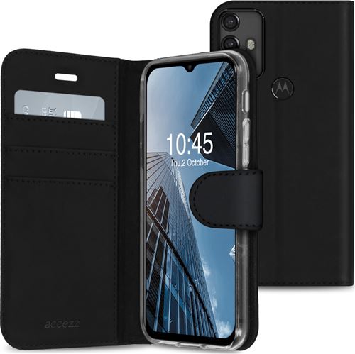 Coque Motorola Moto G20 Étui de téléphone portefeuille de coque silicone Wallet Accezz Cuir artificiel Noir
