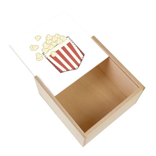 Boite Coffret en Bois - Fabulous - Poche Surprise Popcorn (11 x 11 x 3,5 cm)