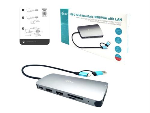 i-tec Station d'accueil USB-C Metal Nano + Power Delivery 100W - Station d'accueil  PC portable i-tec sur