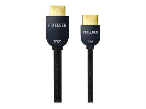 Pixelgen Max 4K Interconnect Series - Câble HDMI avec Ethernet - HDMI mâle pour HDMI mâle - 3 m - blindé - gris foncé - passif, support 4K
