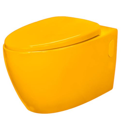 Toilette suspendu de couleur jaune Cuvette WC en céramique