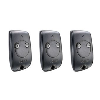 Lot de 3 Télécommandes SOMFY KEYTIS 2 RTS - 2 canaux 433,42 MHz + 1 porte-clés Domobip - 1