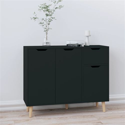 vidaXL Buffet Noir 90x30x72 cm Aggloméré