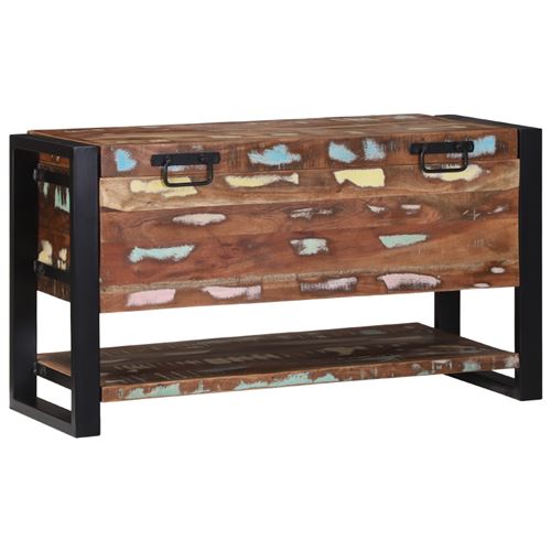 Boîte de Rangement Multicolore Bois massif de récupération Vidaxl
