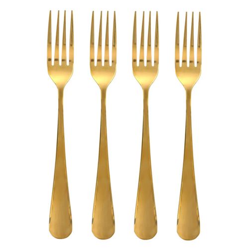 Non Communiqué Secret De Gourmet - Lot De 4 Fourchettes En Inox "Gold" 20Cm Or