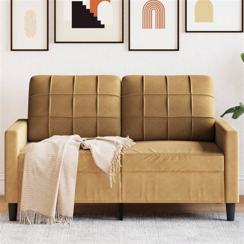 Non Communiqué Multicolore Canapé À 2 Places Marron 120 Cm Velours