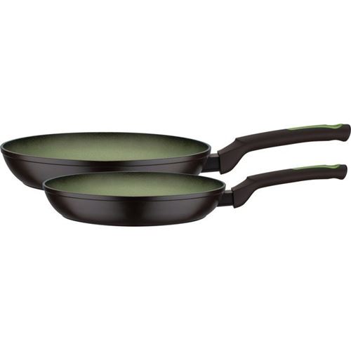 GSW Pfannen-Set "Avocado" Aluminium Set, je 1 Pfanne Ø 24/28 cm, H: 4,5/5,0 cm, - 1,5/2,1 l, 2 Stk. tlg. Induktion