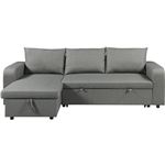 Canape droit fixe habitat et jardin victor 4 places en tissu gris