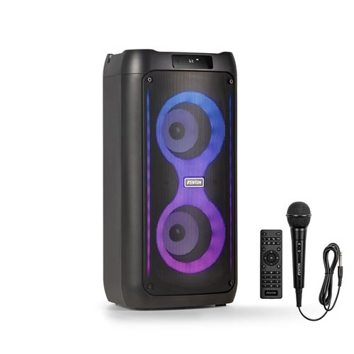 Fenton Core80 Enceinte Bluetooth Lumineuse - 80 Watts, Batterie Longue Autonomie 12H, Facile À Transporter