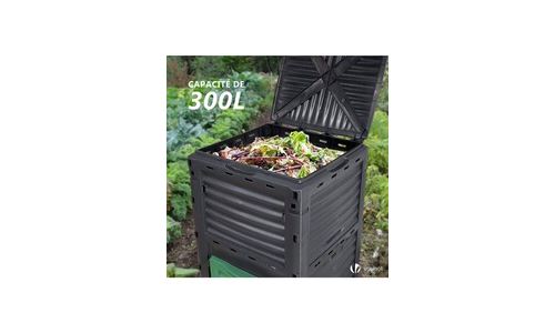 Composteur de jardin 300l qualité supérieure pour jardin déchets
