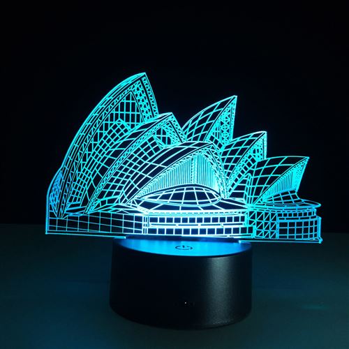 3D Lampe Illusion VORMOR LED Veilleuse avec 7 Couleurs Changeantes et Télécommande - Opéra de Sydney