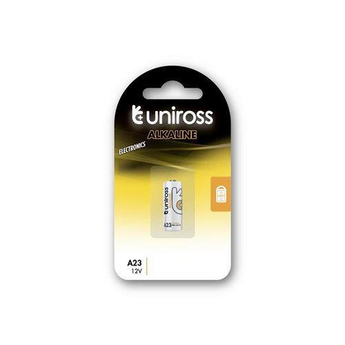 UNIROSS Pack de 1 Pile Alcaline A23, GP23A, V23GA, LRV08, 8LR932, 8LR23, MN21, 12V