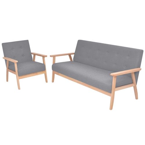 Non Communiqué Gris Vidaxl Ensemble De Canapés 2 Pcs Tissu Clair