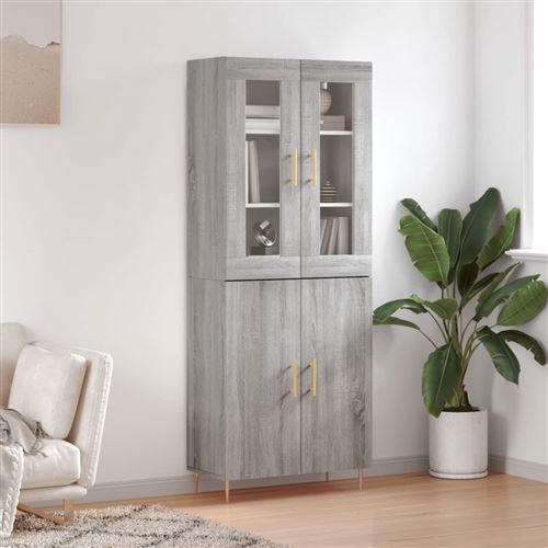 Non Communiqué Gris Vidaxl Buffet Haut Sonoma 69,5X34x180 Cm Bois D'ingénierie3198207