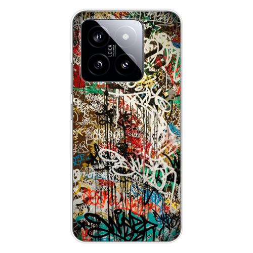 Coque en silicone imprimée compatible Xiaomi 14 Pro Graffiti 1