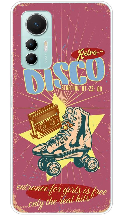 Coque en silicone imprimée compatible Xiaomi Mi 12 Lite Retro disco