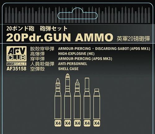 British 20 Pdr Ammo Set - 1:35e - Afv-club