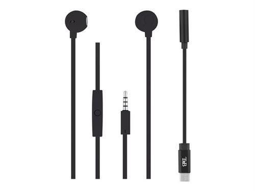 T'nB SWEET - Ecouteurs avec micro - embout auriculaire - filaire - jack 3,5mm, USB-C - noir